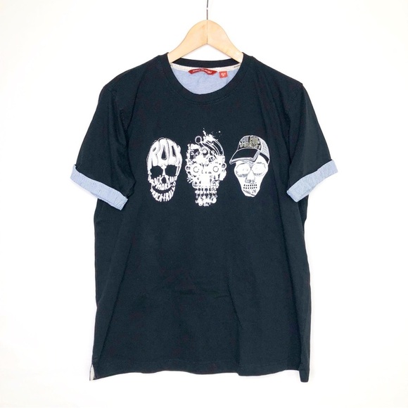 John Players Black graphic print T-shirt - Picture 1 of 9
